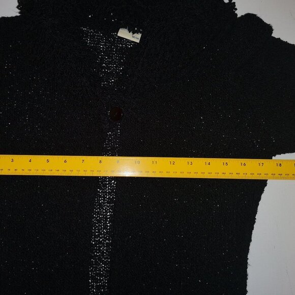 725 Originals Ladies Junior Black Long Duster Cardigan Sweater - Picture 7 of 7